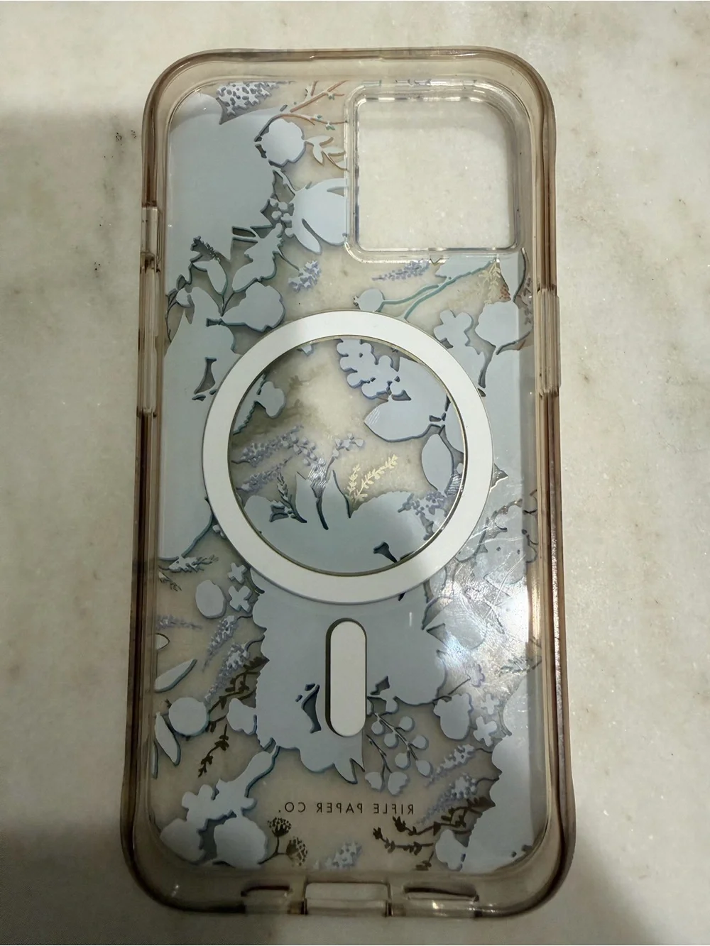 Rifle Paper Co. Blue and Teal Floral Clear Phone Case